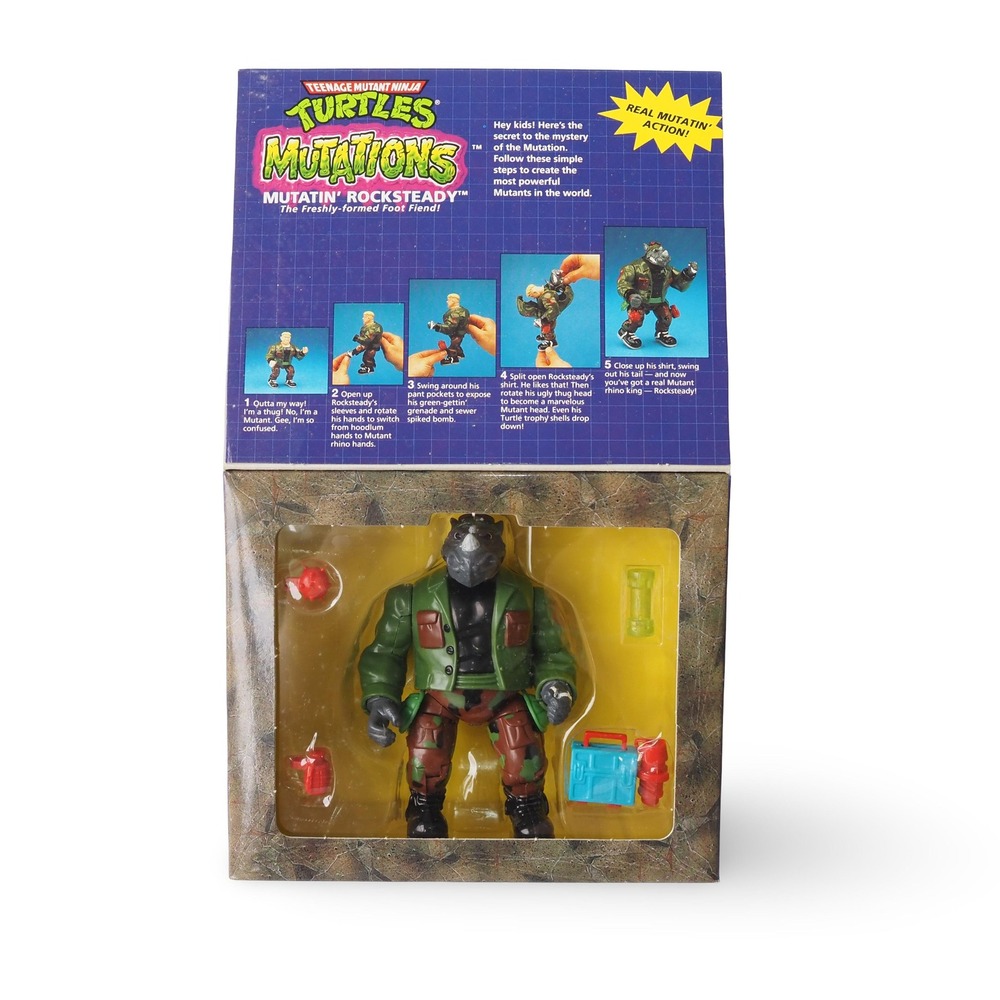 TMNT Teenage Mutant Ninja Turtles Mutations Mutatin Rocksteady 1992 Vintage